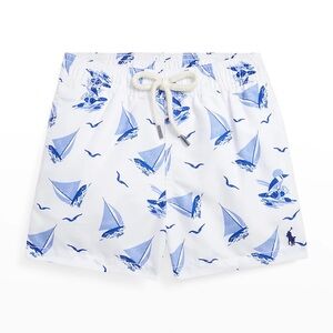Ralph Lauren Toddler Boys Traveler Sailboat Swim Trunks Size 2T